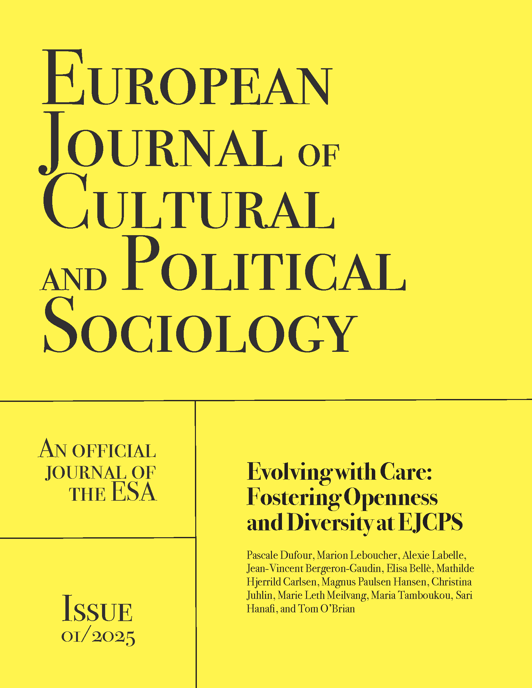 European Journal of Cultural and Political Sociology Cover Image for Volume 12, Issue 2